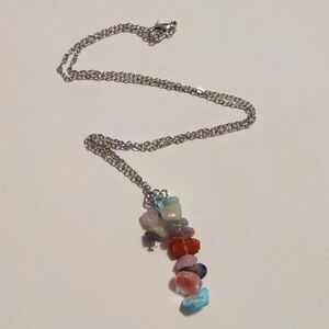 Natural Precious Stone Necklace Multi Color
